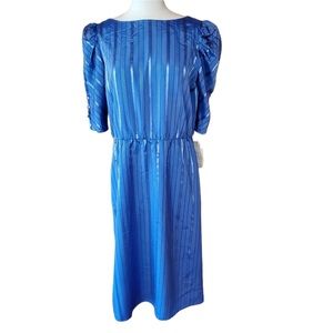 NWT 1980s‎ ILGWU Blue, Arnel, Polyester & Acetate
